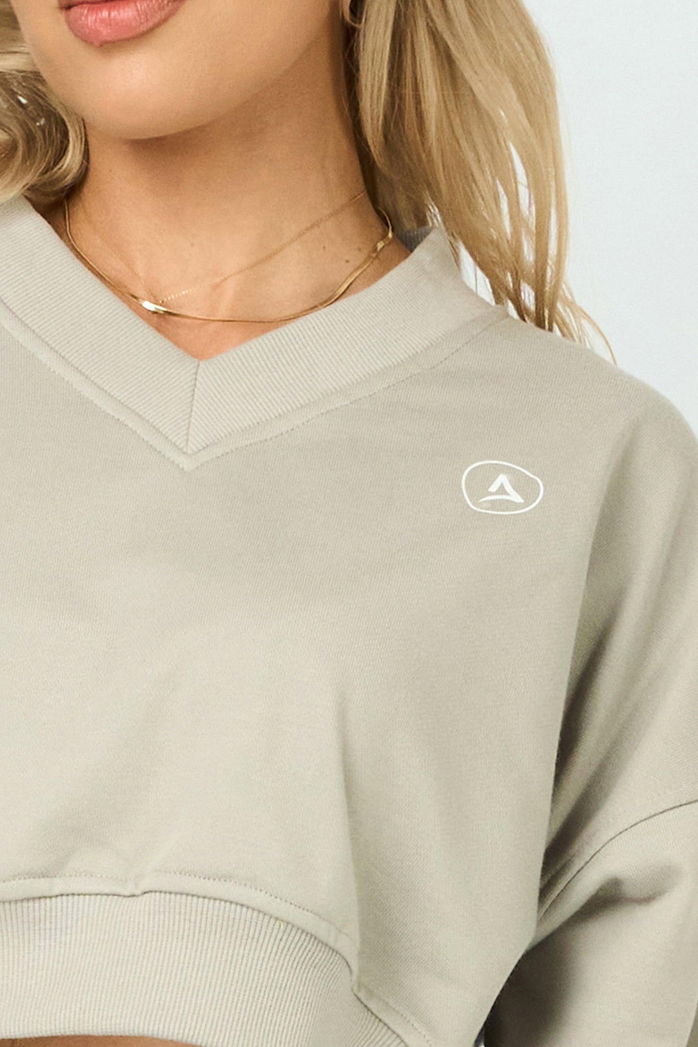 CROP CLASSIC grey blouse