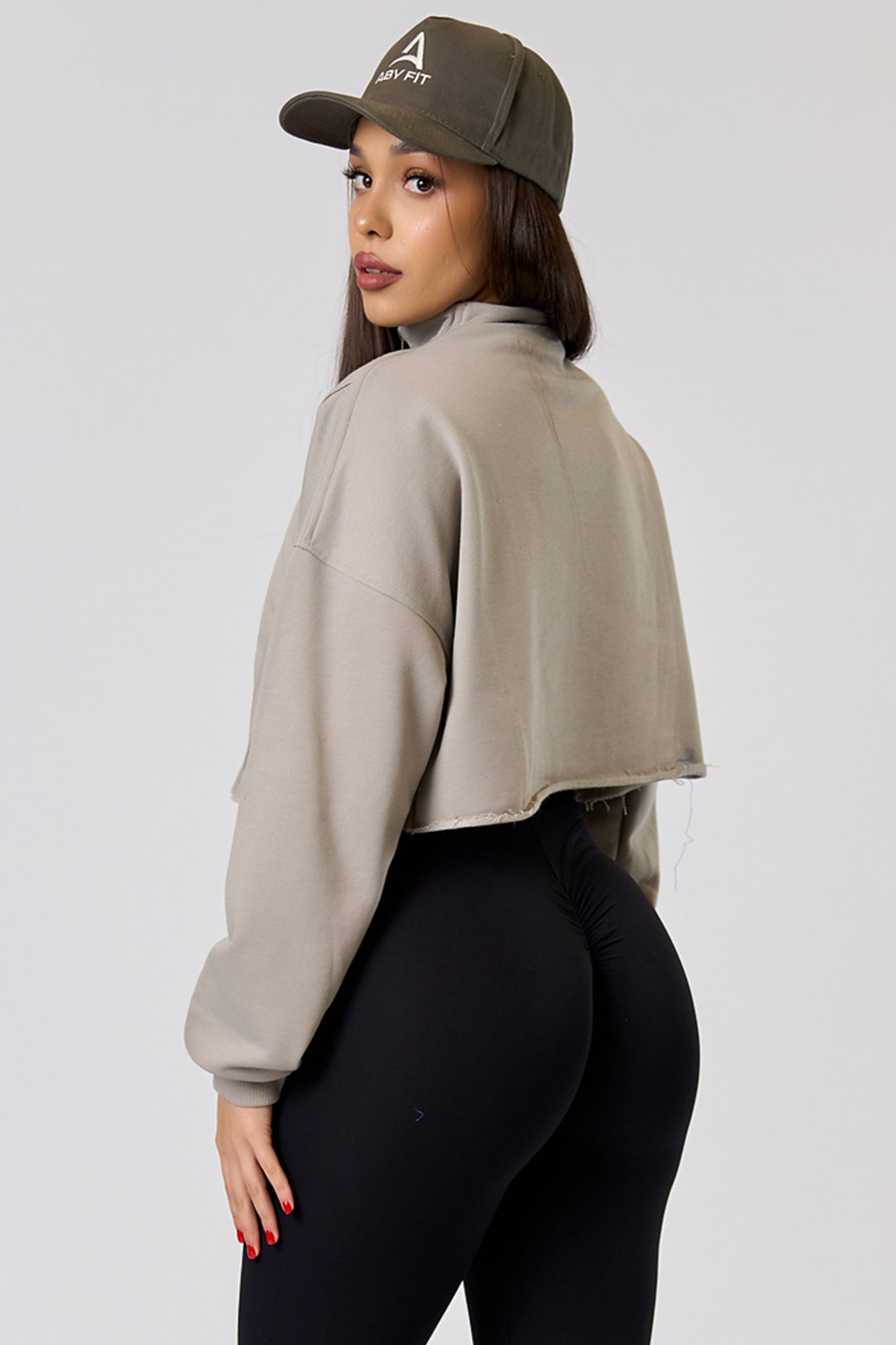 CROP ZIP Blouse Grey