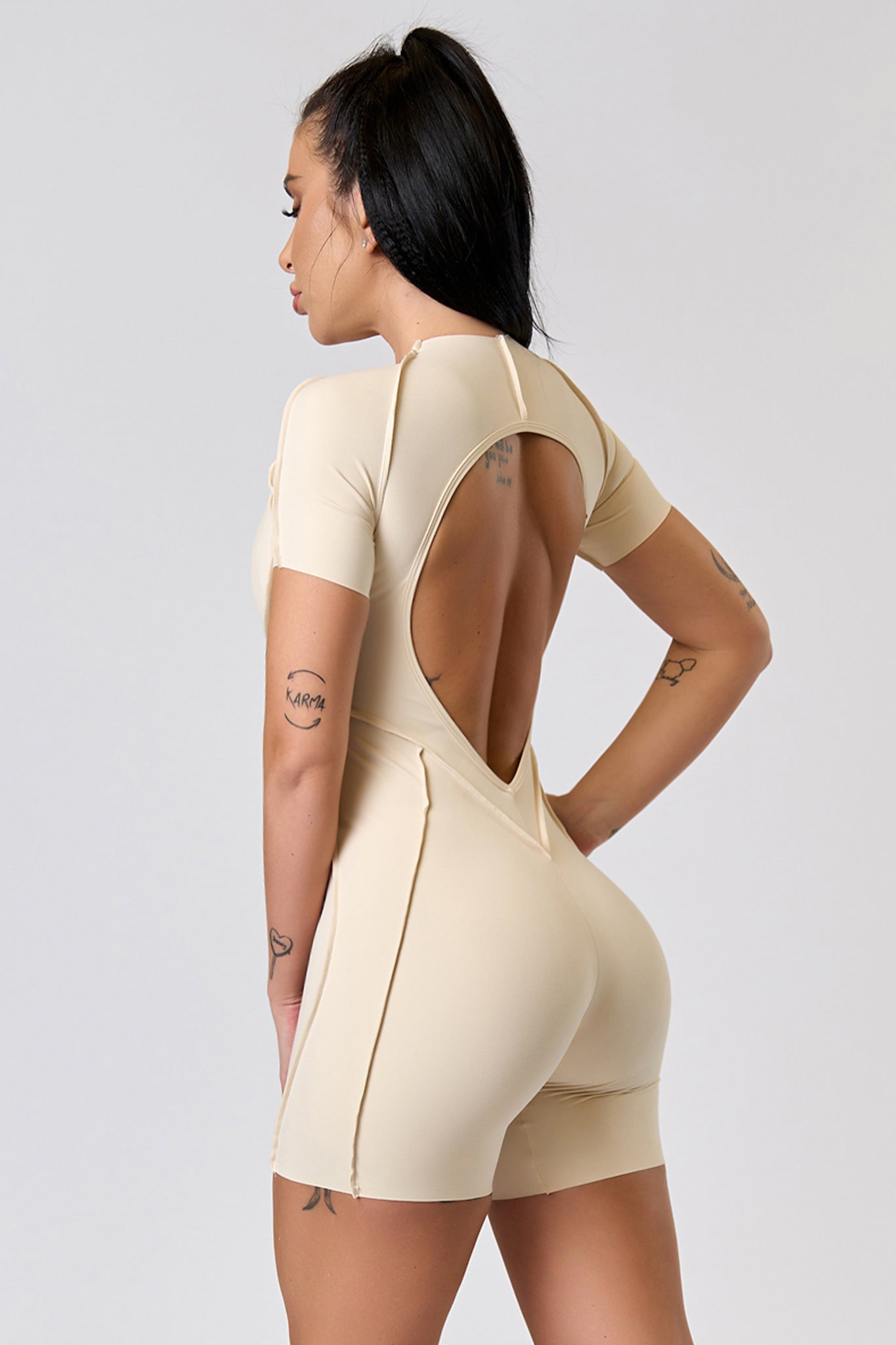 BODY TRACE SHORT Jumpsuit Nude