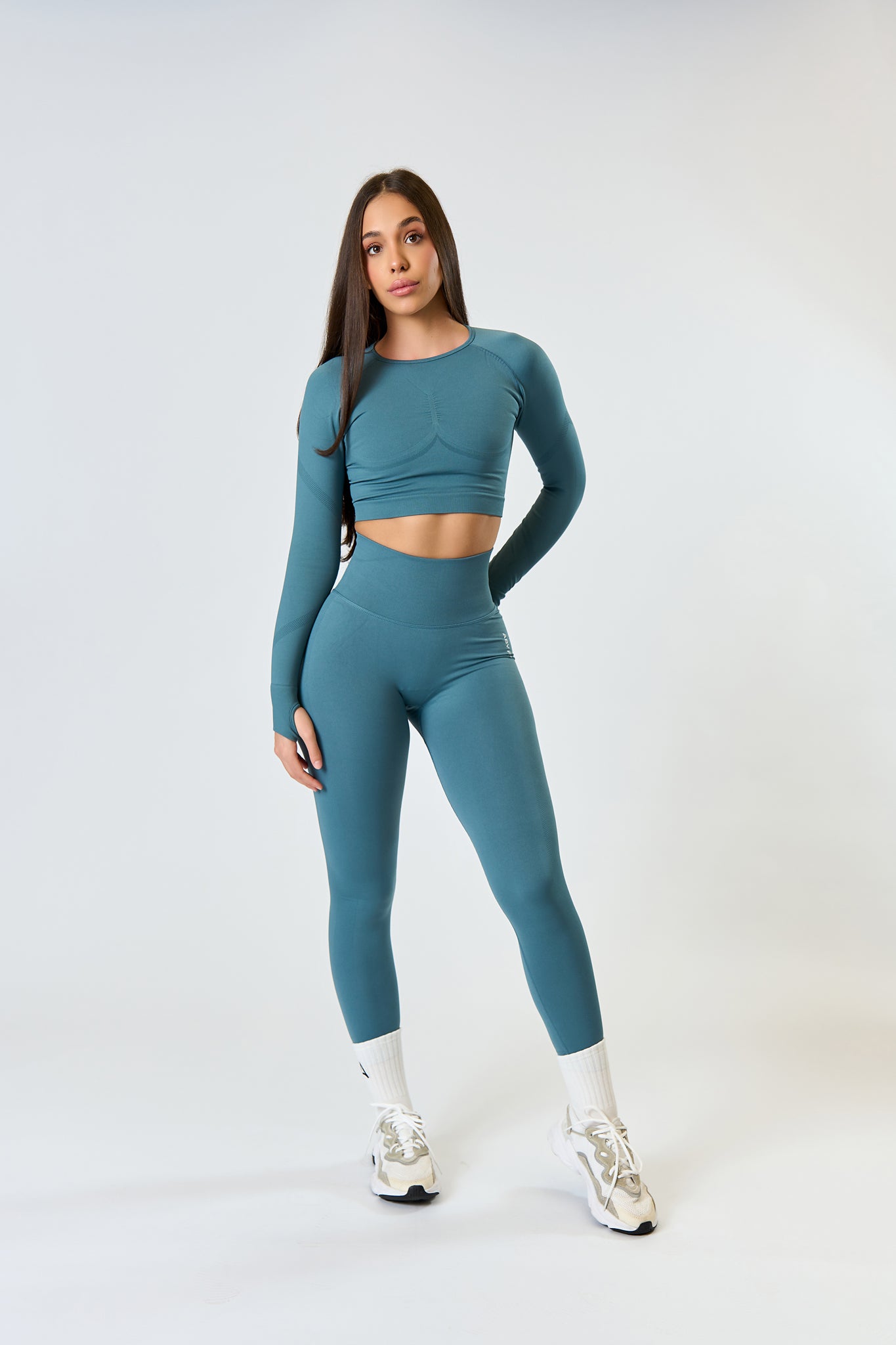 SEAMLESS LONG tights Petrol green