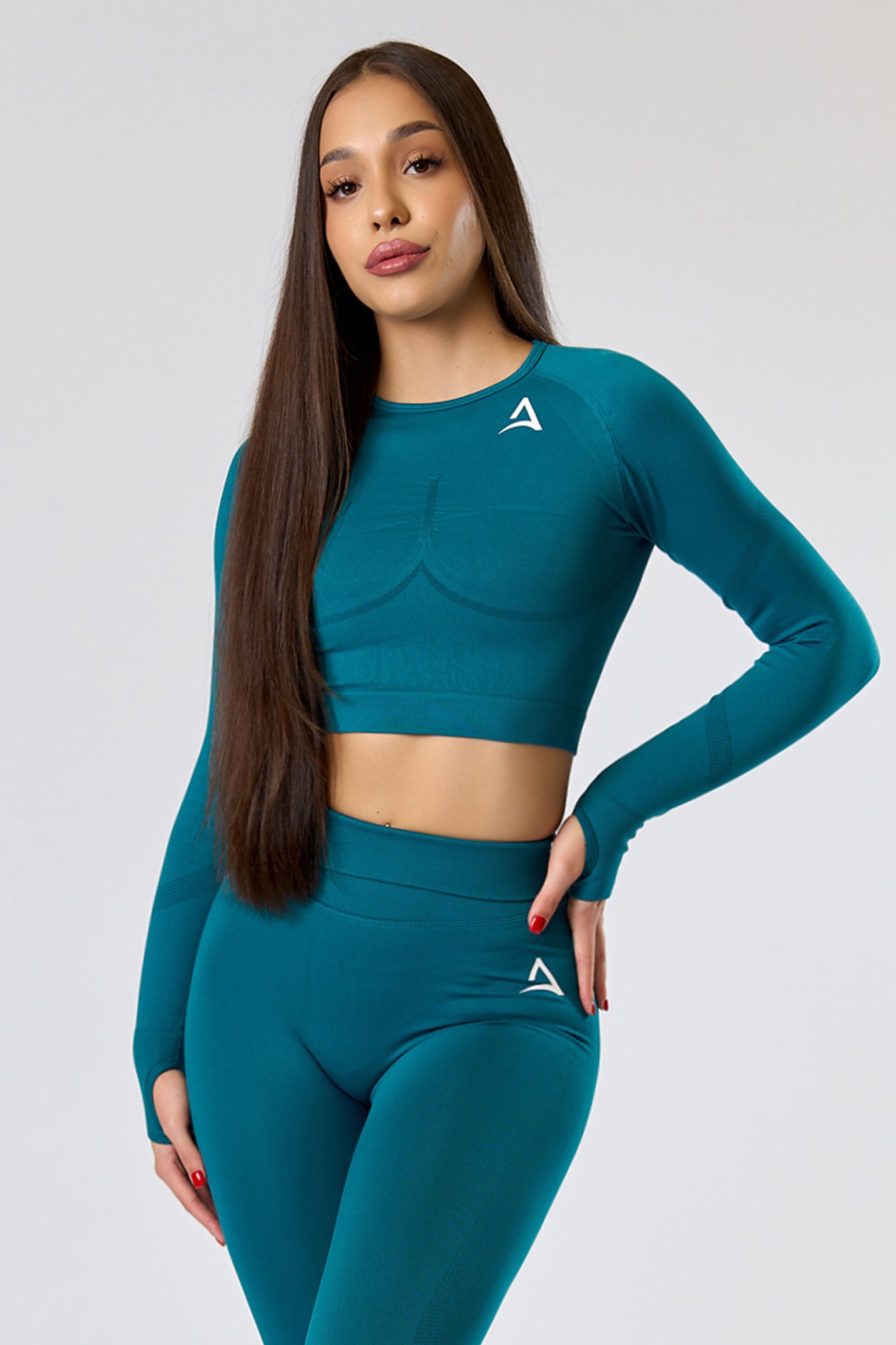 SEAMLESS LONG Set Turquoise