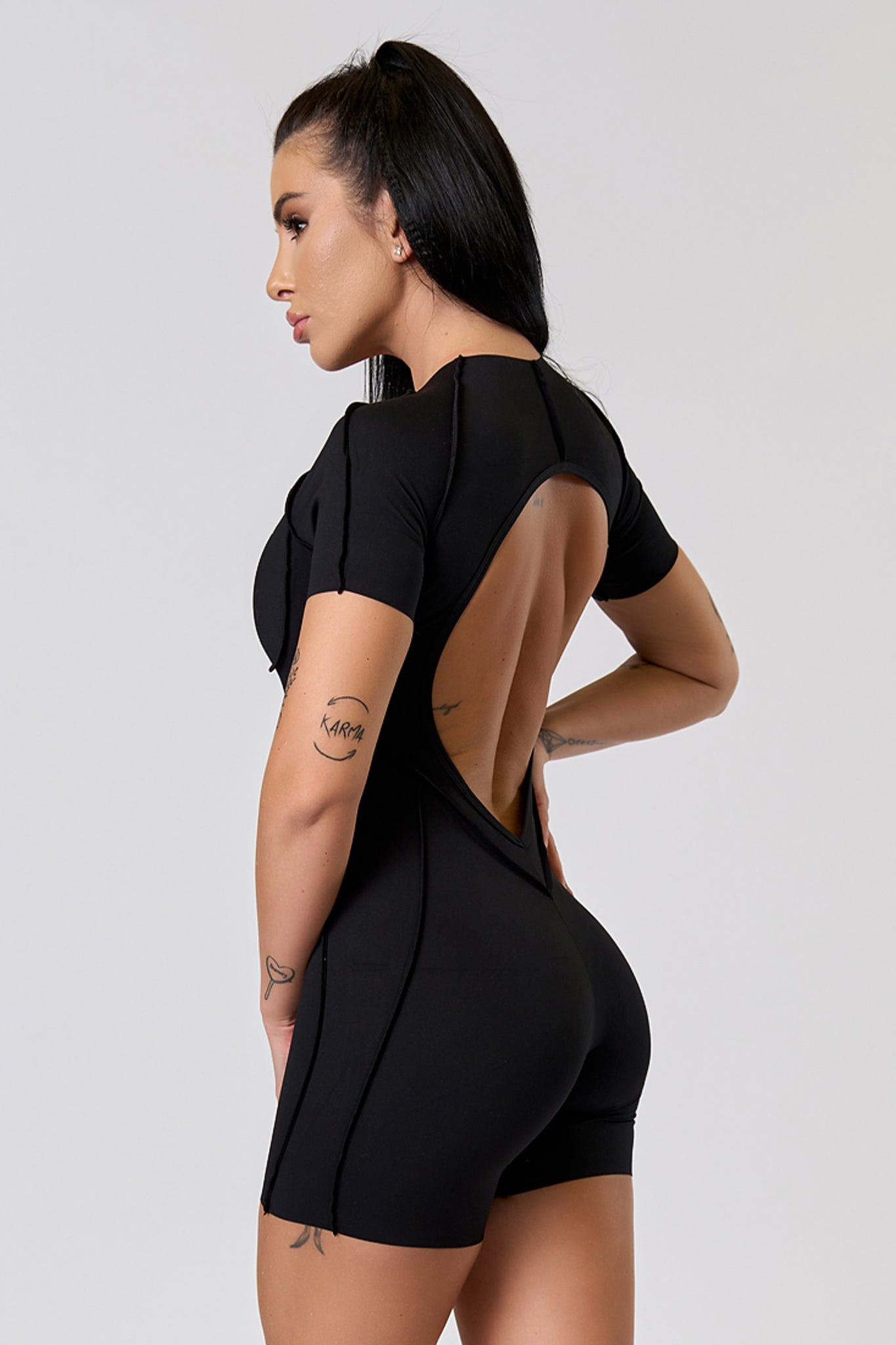BODY TRACE SHORT Jumpsuit Black