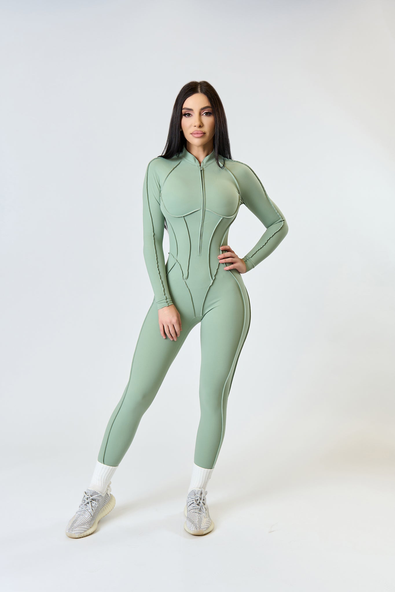 GLAM FIT LONG Jumpsuit Green
