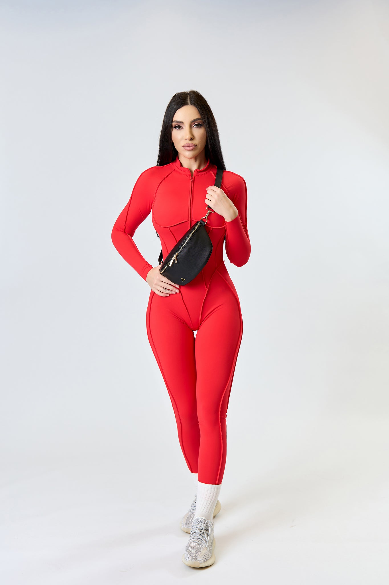 GLAM FIT LONG Jumpsuit Red