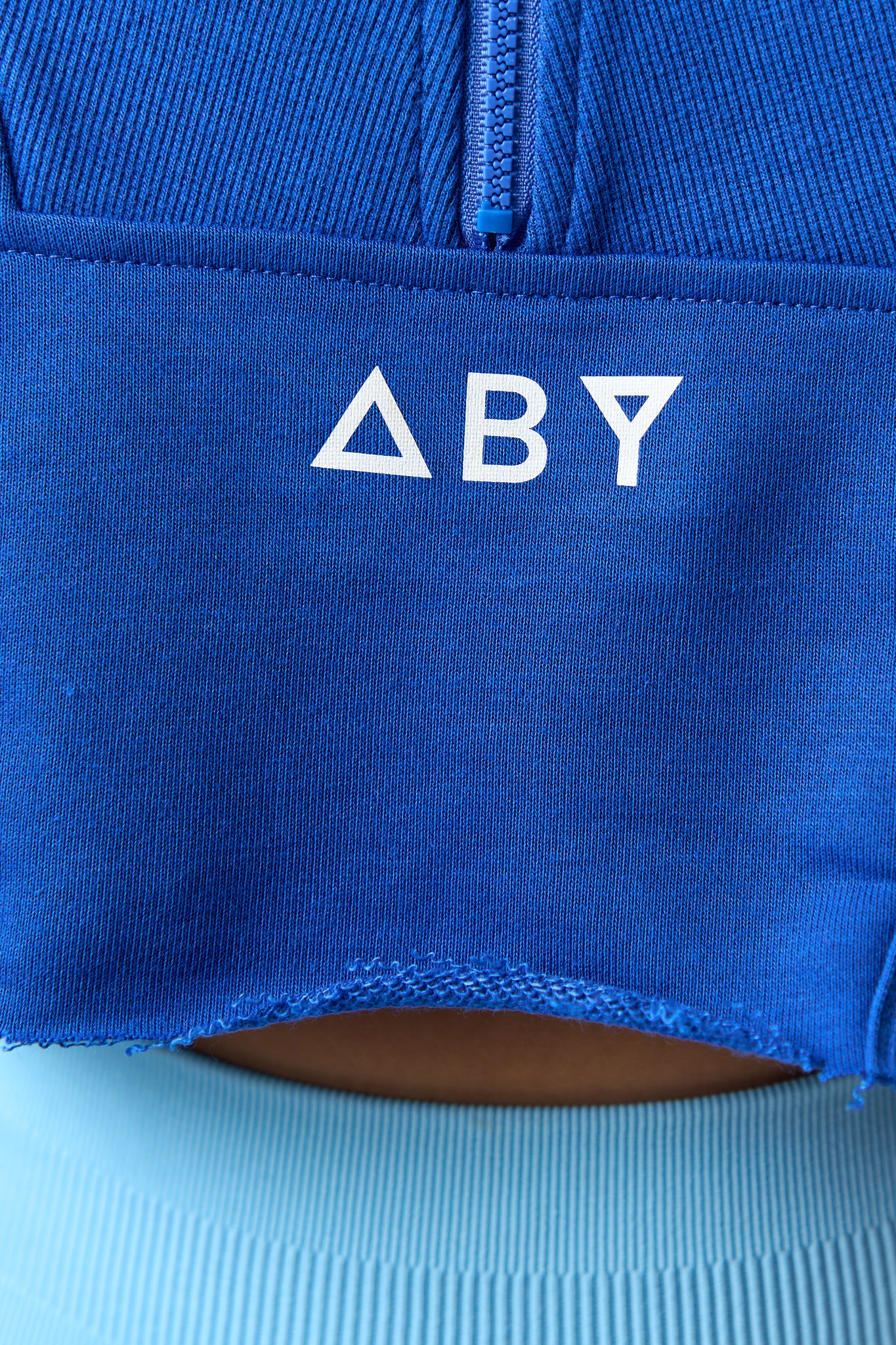 CROP ZIP Blouse Blue