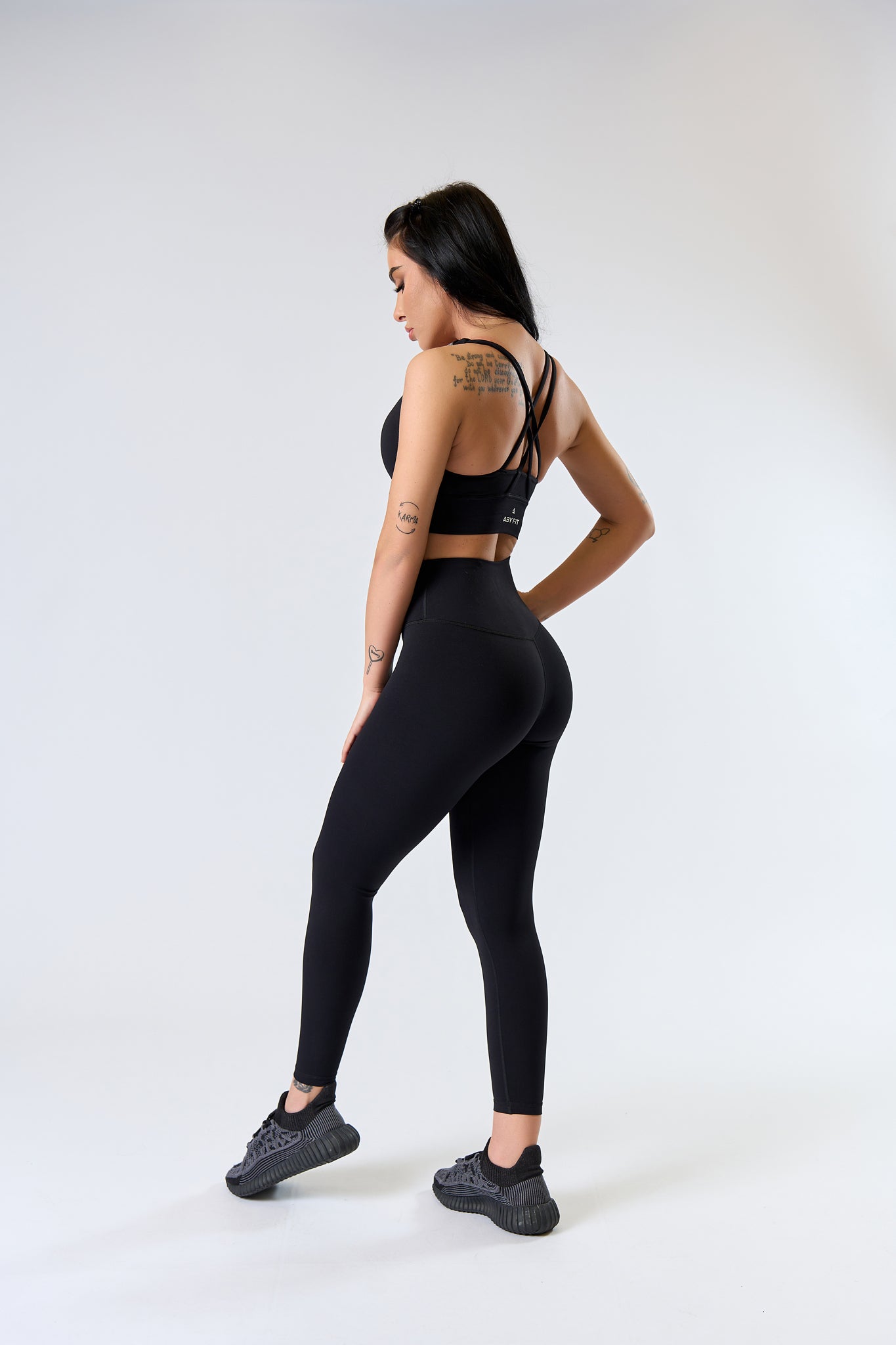 SOFT BY LUXURY Tights Black White Logo